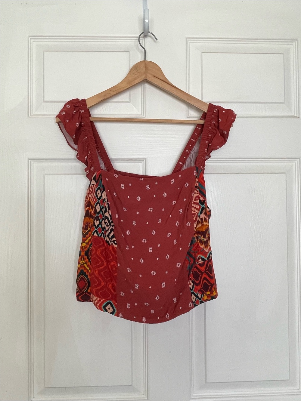 torrid Rust Red Printed Ruffle Strap Camisole